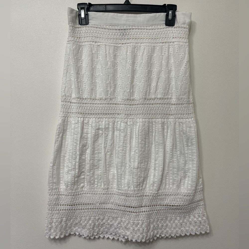 Hannah White Midi Cotton Skirt